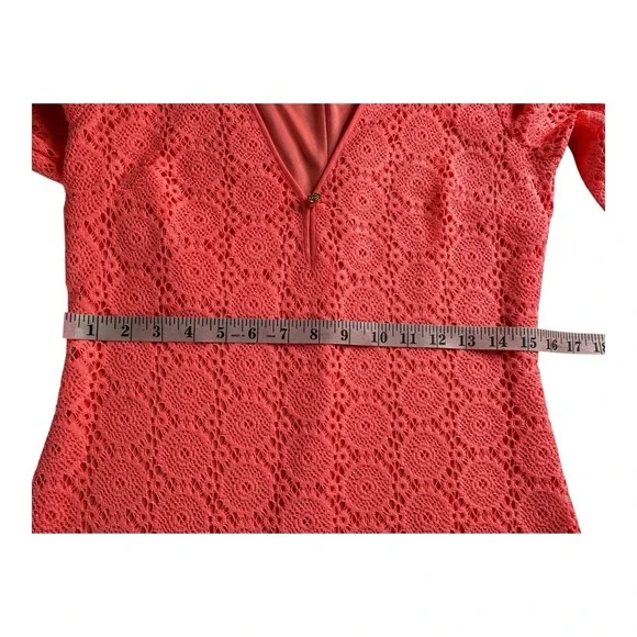 Lilly Pulitzer Lamora Pucker Pink‎ Breakers Lined Size Medium Lace Tunic Dress - Picture 7 of 16